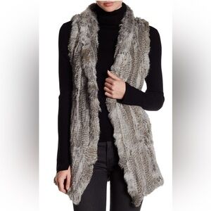 Love Token Luxuries Genuine Dyed Rabbit Fur Vest Natural Gray. K-23